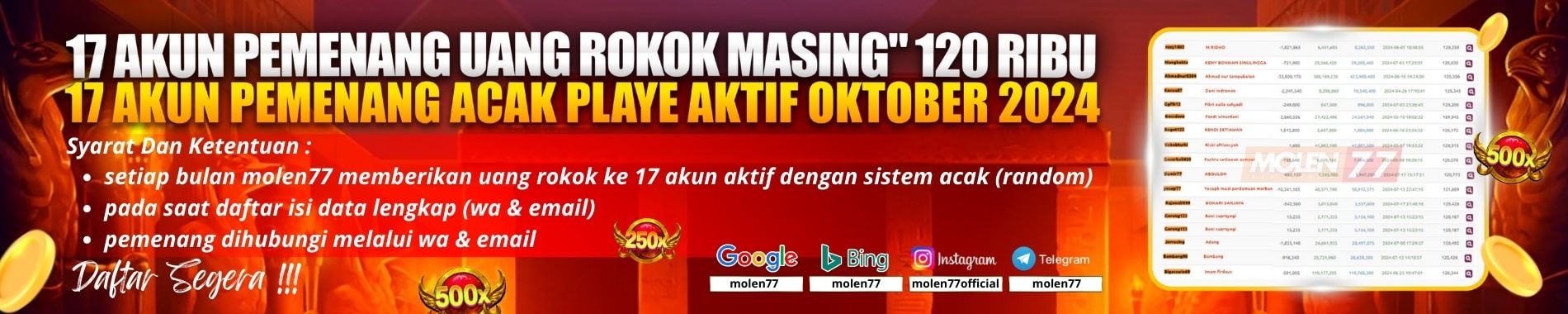 molen77 BONUS UANG ROKOK