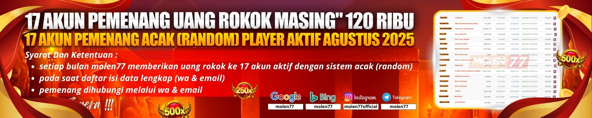 molen77 BONUS UANG ROKOK